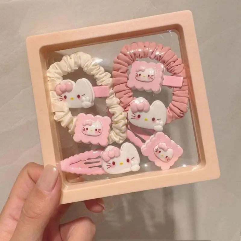 

6Pcs Hello Kitty Hairpin Kawaii Toys Sanrio Cute Girls Creative Cartoon Hair Accessories Student bangs Clip Y2K Birthday Gifts