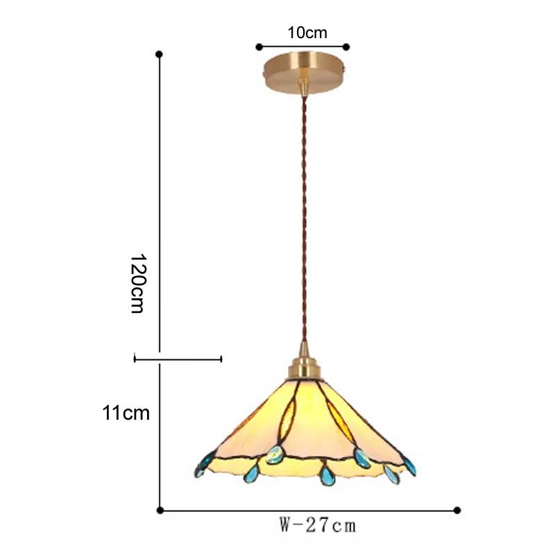 Home Decoration Vintage Pendant Lights Tiffany Glass Hanging Lamp Kitchen Island Light Living Room Dining Suspension Luminaire