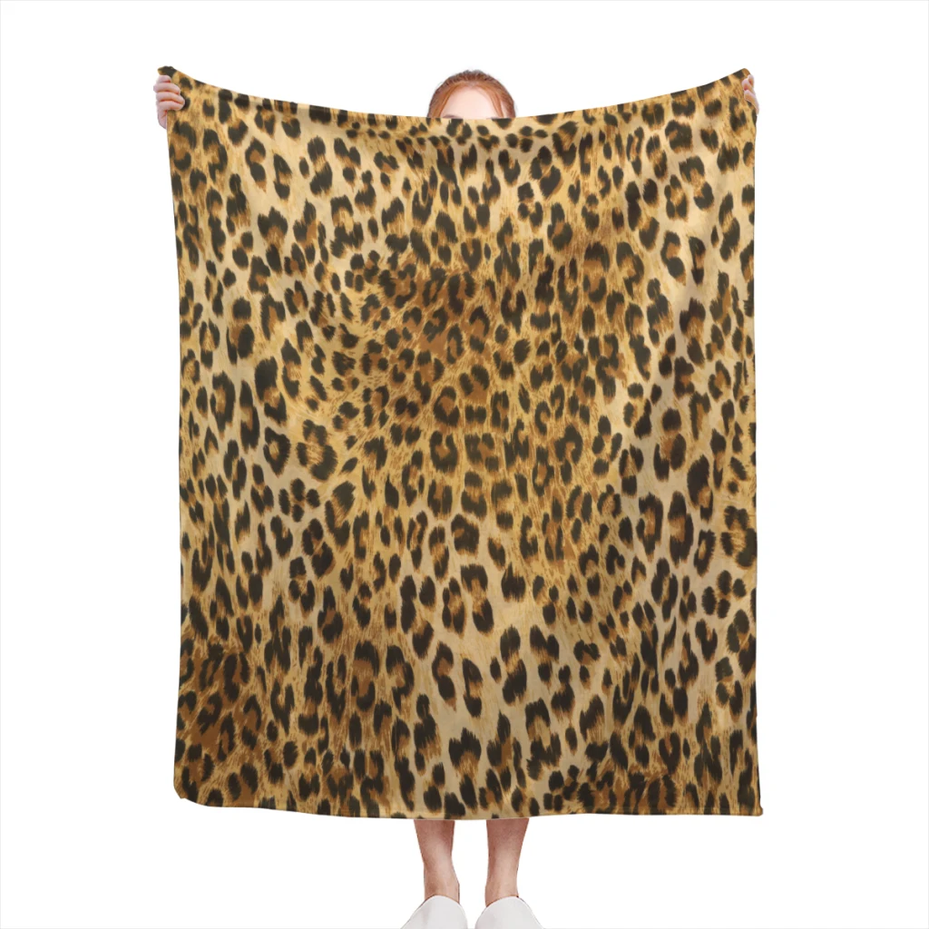 

Leopard Print Comfortable Flanne Blanket Soft comforter sets throw for Couch Warm Flannel Blankets Bedroom Décor