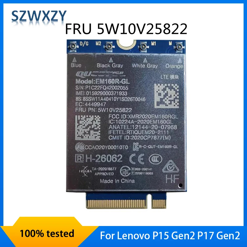SZWXZY Quectel SDX24 EM160R GL 4G LTE CAT16 PCIE WWAN 모델 Lenovo P15 ...
