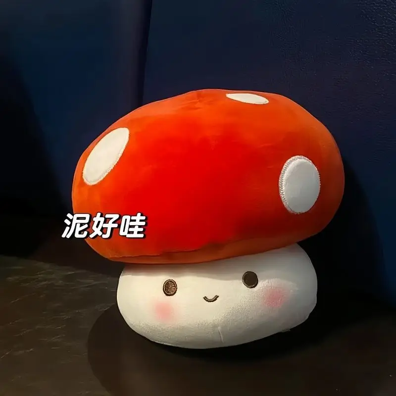 빨간 버섯 모양 플러시 베개 귀엽고 부드러운 점무늬 봉제 등받이 쿠션 소파 홈 침실 장식 인스타 스타일 플러시 장난감 소녀들을 위한 깜짝 선물