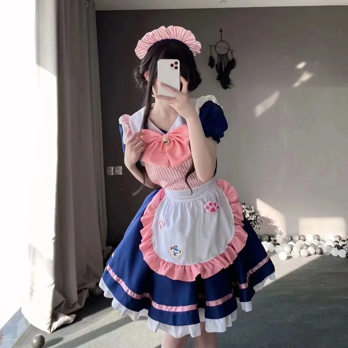 Cute Maid Dress Plus-size Maid Dress Two Yuan Lolita Cosplay Costume Sexy Stage Set Black Lolita Sweet lolita dress lolita suspender dress lolita cosplay costumes suspender dress lolita skirt lolita blouses gothic gowns