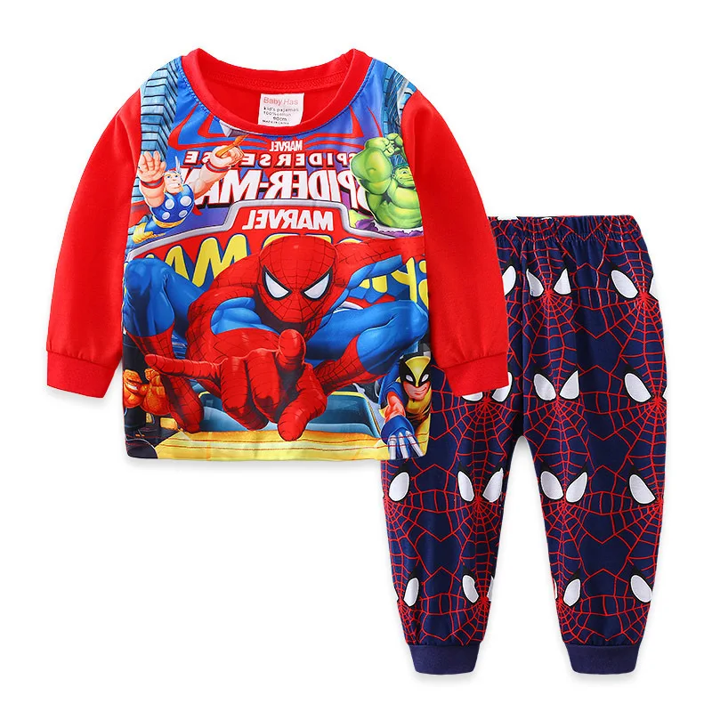 Children's Pyjamas Spiderman Set The Hulk Collection Kids Set Boys Girls Cartoon Long Sleeve Sleepwear 2-7T