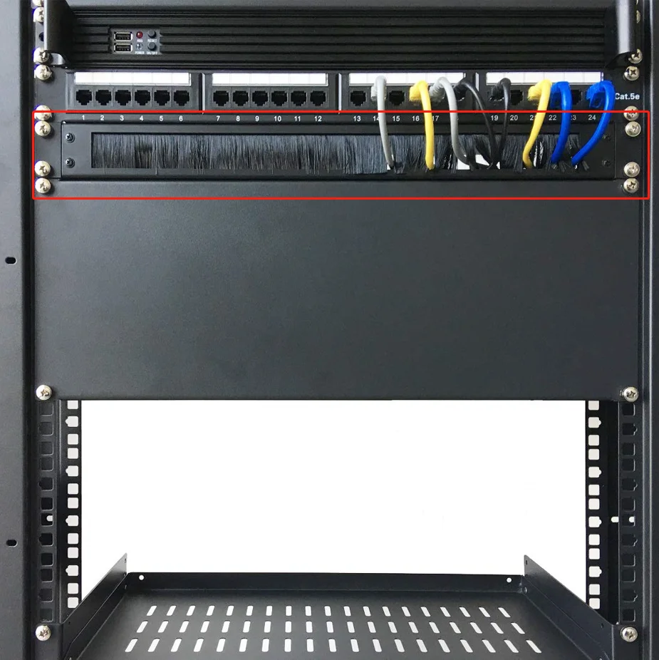 Description Picture 2 of item1U 19 Inch Cable Manager Panel with Brush Server Rack Wire Management System for Cable Entry for 19in Rack
