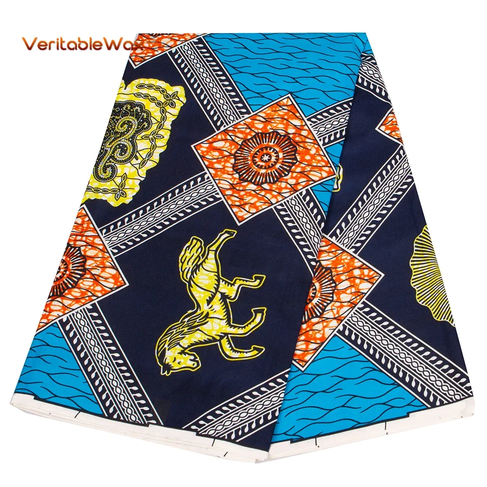 

2023 Animal graphics African Fabric Wax Prints VeritableWax Polyester Guaranteed High Quality Soft Pagne Nigeria Ankara Printed