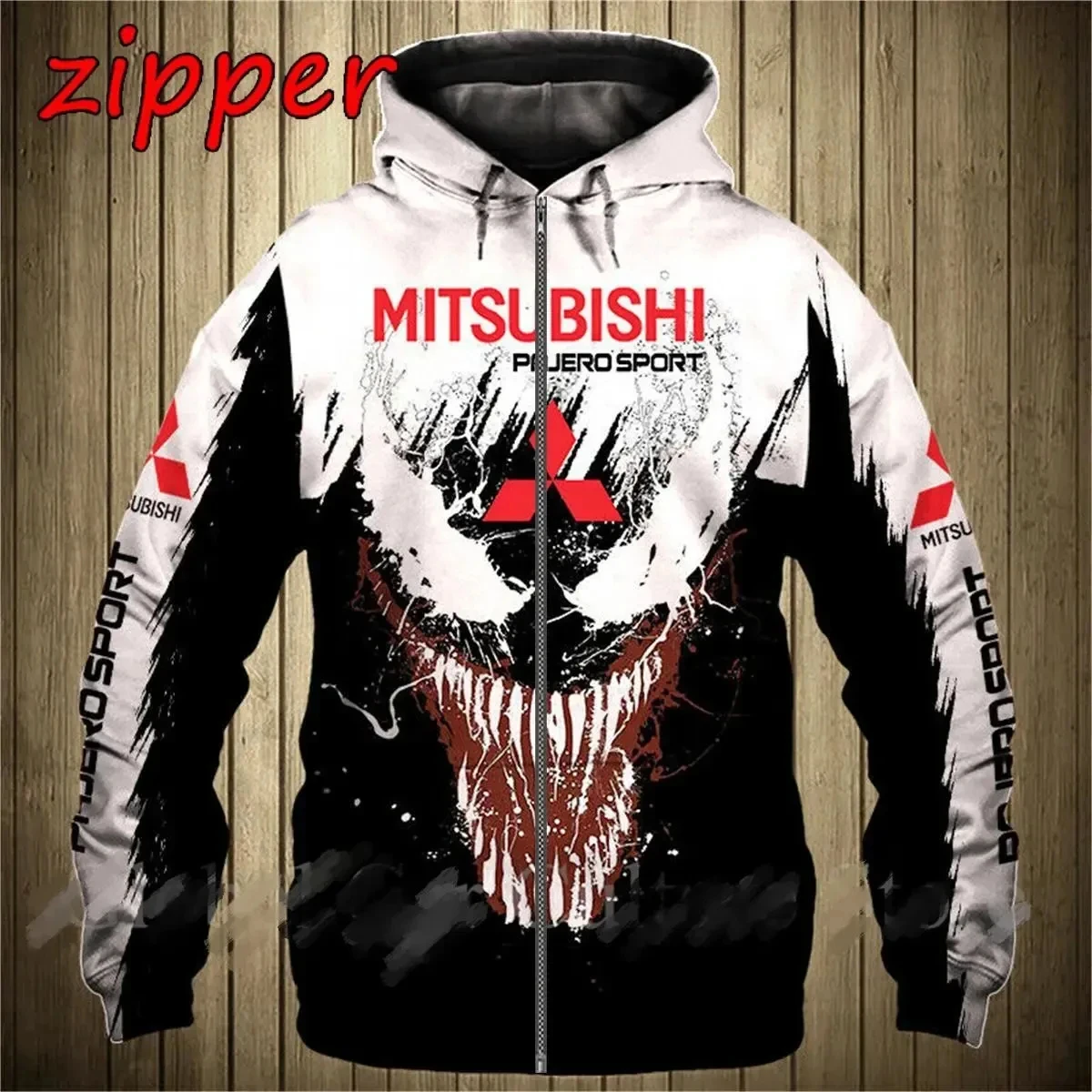 

Sudadera con capucha para hombre y mujer, chaqueta con estampado de logotipo de Mitsubishi Motors, Sudadera con capucha 3D, suda