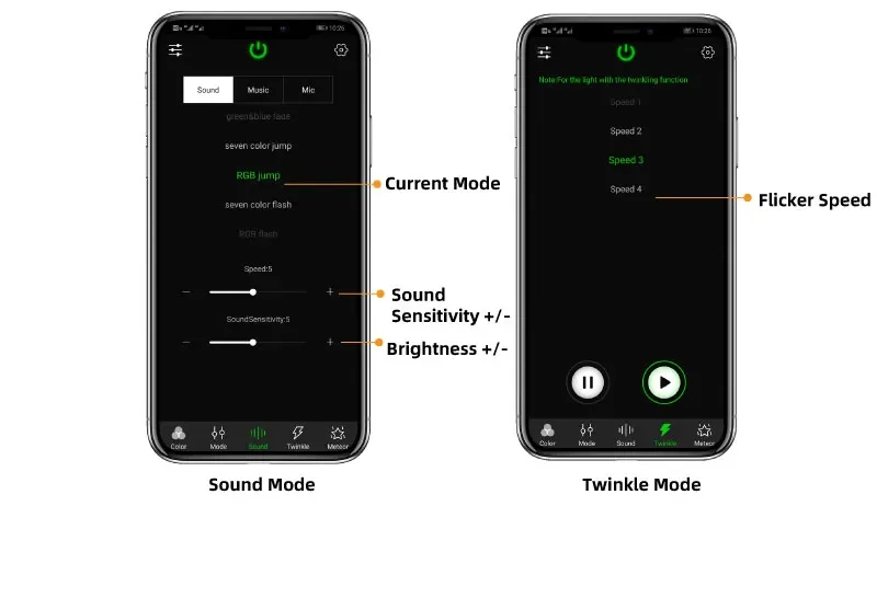 Description Picture 4 of item16W RGBW Double Head RGBW Twinkle Fiber Optic Ceiling Lights Star Engine with APP/Touch RF Bluetooth Music Control