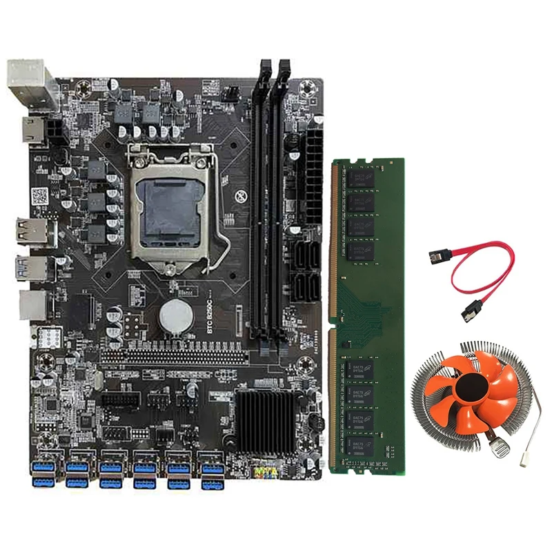 Материнская плата B250C для майнинга BTC 12 USB3.0 к PCI-E 16X графический слот LGA1151 DDR4 DIMM RAM с