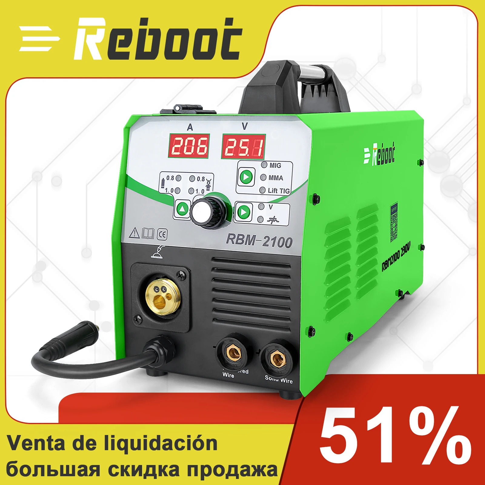 Сварочный аппарат MIG210 Mig/Stick/Lift TIG 220 В сварочный 4 в 1 газовый и безгазовый флюсовый