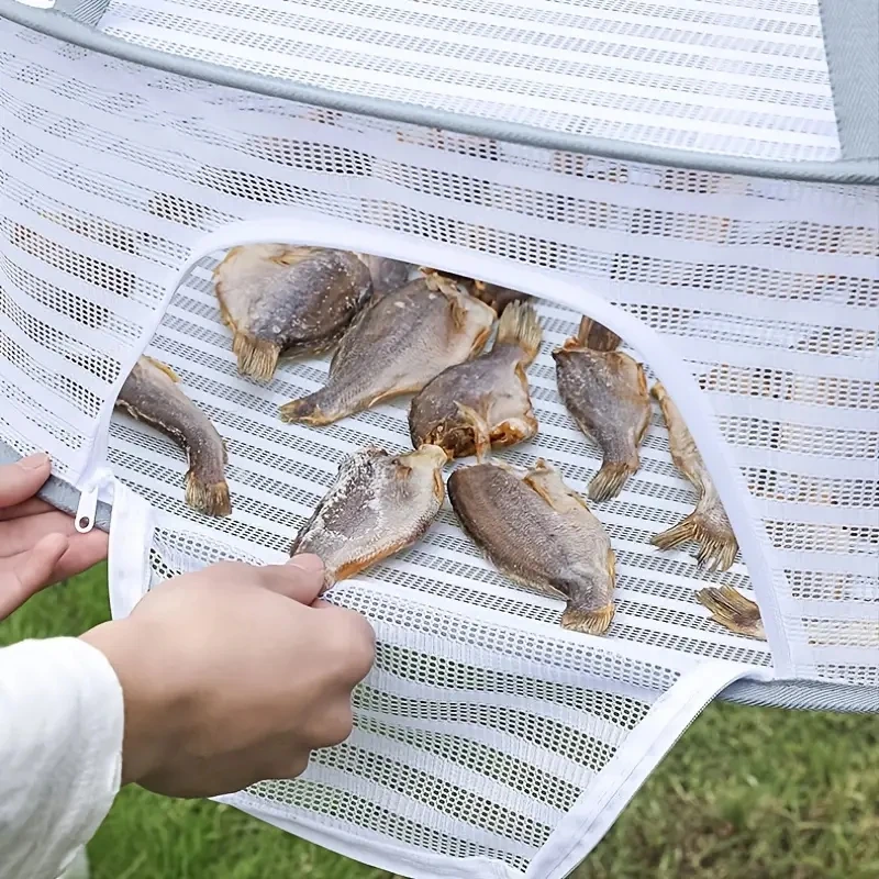 Folding clothes drying net Flat drying net pocket with zipper Folding fishing net Non toxic polyester net 5