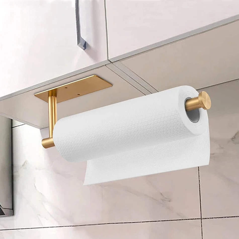 Adhesive Paper Towel Holder For Kitchen Napkin Rack Toilet Paper Holder  Tissue Dispenser Cabinet Storage Bathroom Accessories - AliExpress