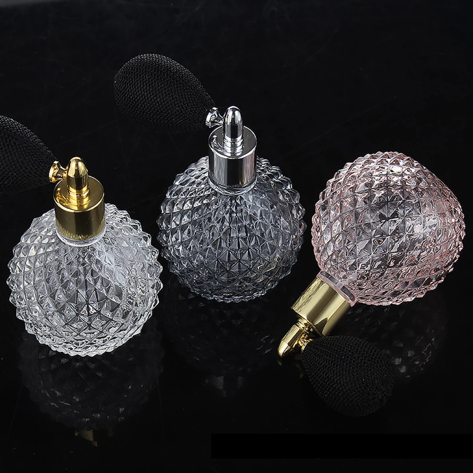 Vintage Parfümflasche – 100 Ml, Aus Glas & Metall, Mit Sprühkopf, Nachfüllbar, Schwarz, Für Parfüm & Düfte