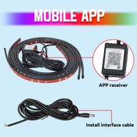 Car Underbody Light Decorative Lamp Neon LED RGB Car Underglow Bottom Light Remote/APP Control Flexible Waterproof LED Strip 2