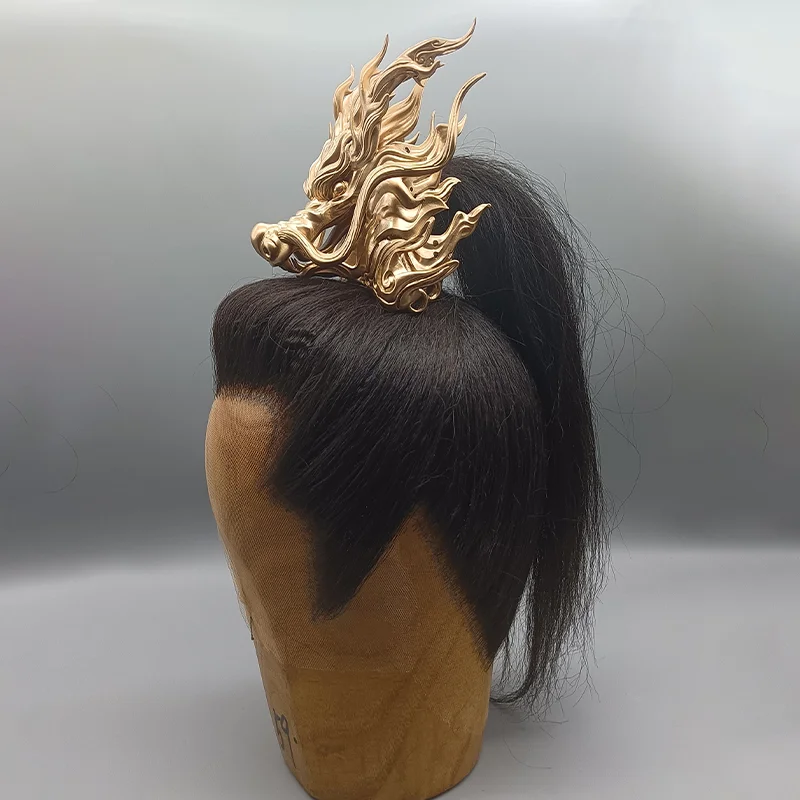 Resin Xianxia Crown For Men TV Movie Dragon Crown Ancient Emperor Hair Decoration Warrior Cosplay Accessory