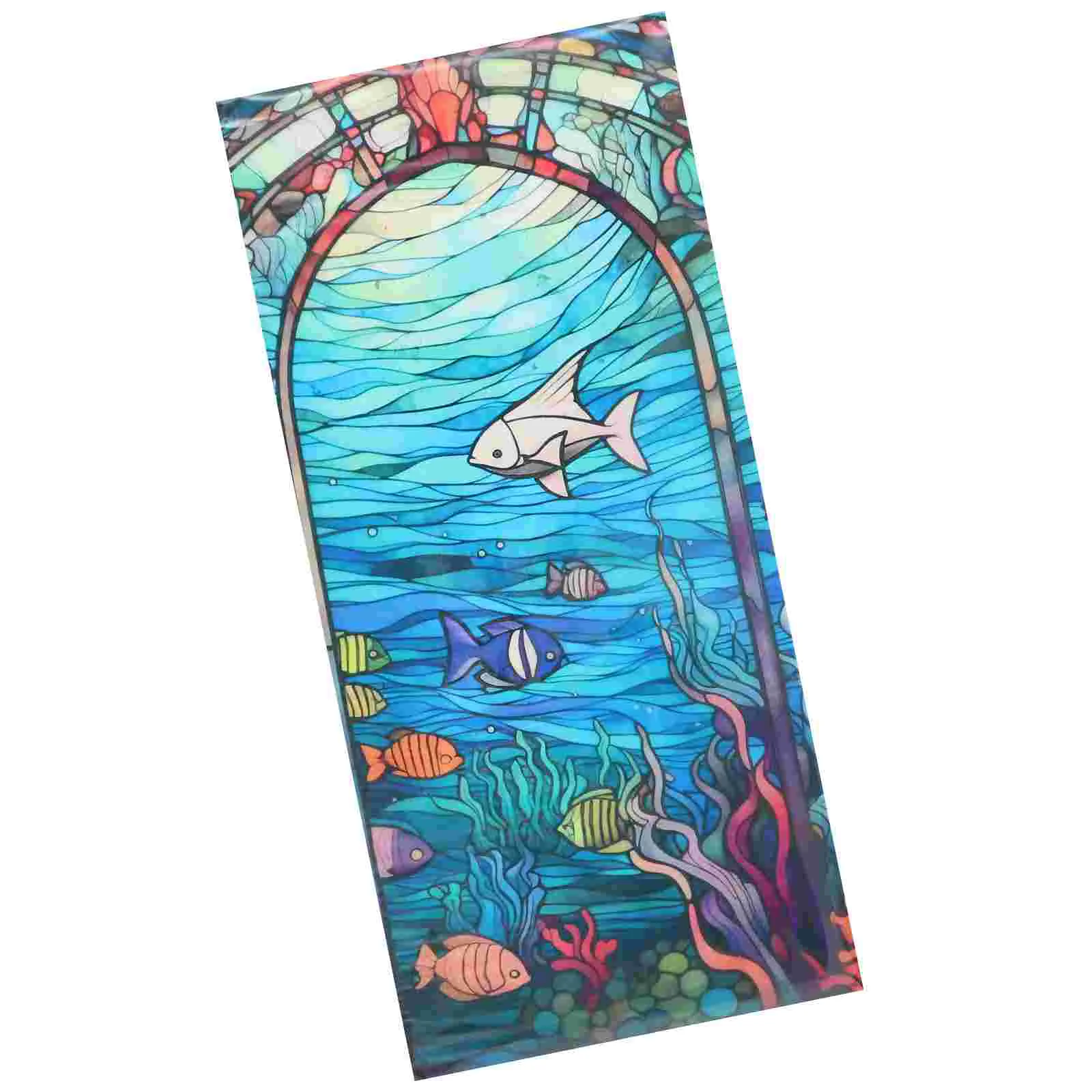 

Underwater World Wall Sticker Glass Window Cling Decor Stained Privacy Film Stickers Bathroom for Shower Doors Static