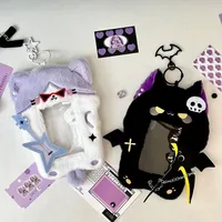 3 Inch Kpop Photocard Holder Keychain Kawaii Cardholder Plush Devil Cover Cute Aesthetic Photo Sleeve 1