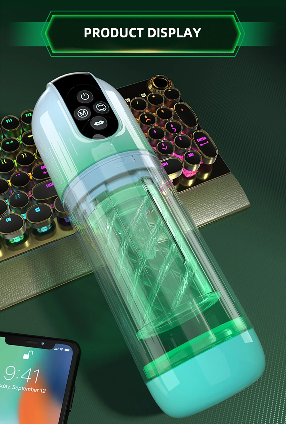 Masturbator, automatische männliche Tasse, rotierende Saugwat SPA, echte Muschi-Masturbationspumpe_voghion.com