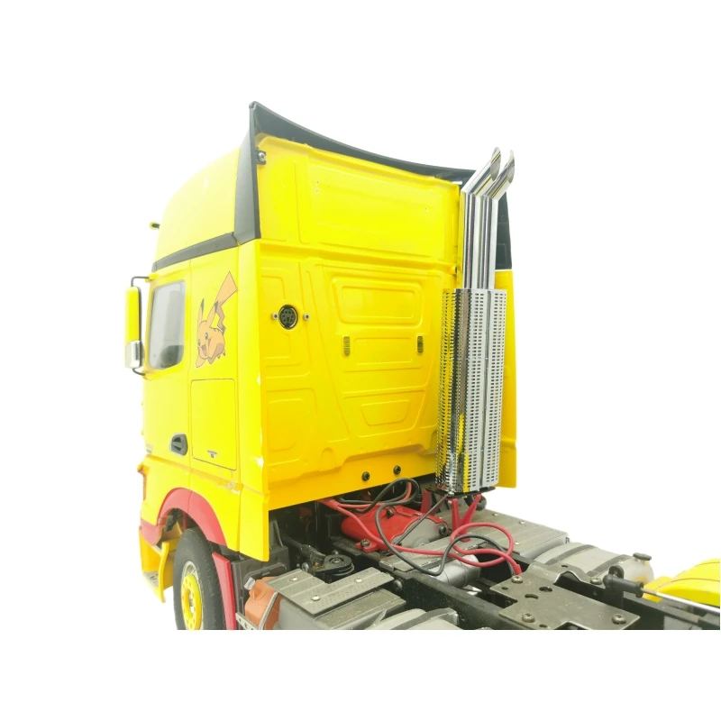 

Metal Double Pipe Exhaust/Air-out for 1/14 Rc Truck Tamiya Tractor Scani 770s 56368 Actros 3363 FH16/750/56360 Diy Accessories