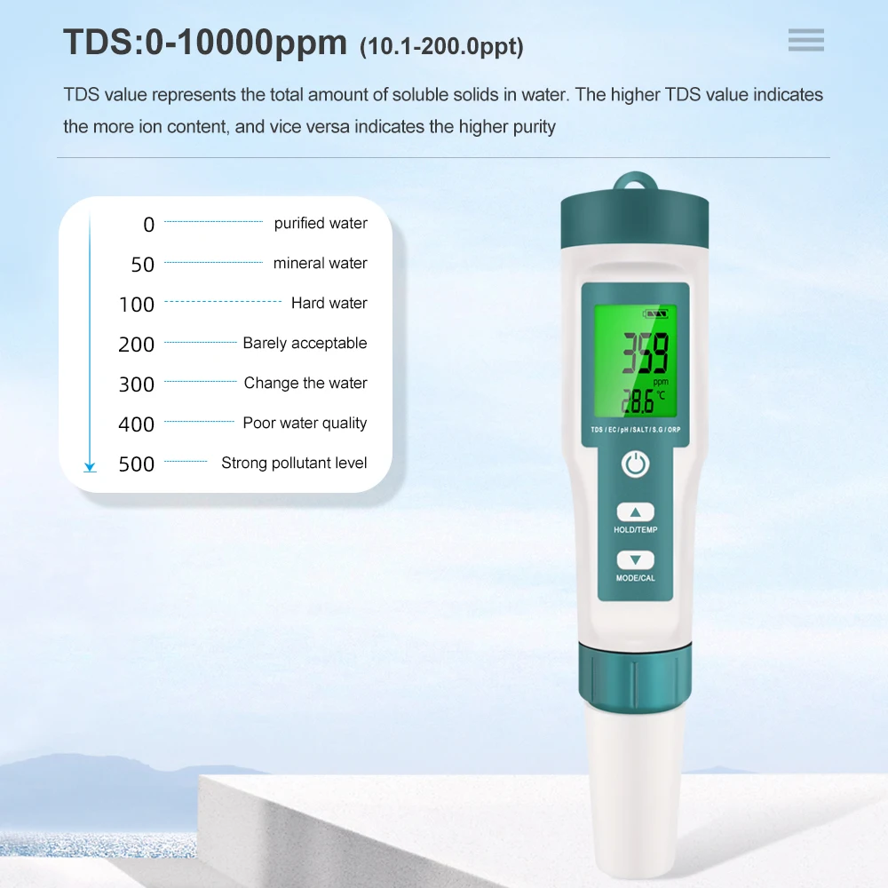 salinidade s.g medidor de temperatura digital ph
