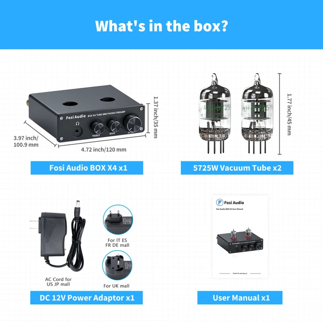 Preamplificatore Fono Fosi Audio BOX X3 | Con Bluetooth 5.0 E Valvole 5654W Per Giradischi - Foto 6