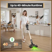 Aspirateur sans fil LAMZIEN V9PRO, 45000PA/40 min d'autonomie, filtration HEPA efficace, avec phare LED vert, brosse anti-enchevêtrement en forme de V pour sols durs, tapis et poils d'animaux. 3