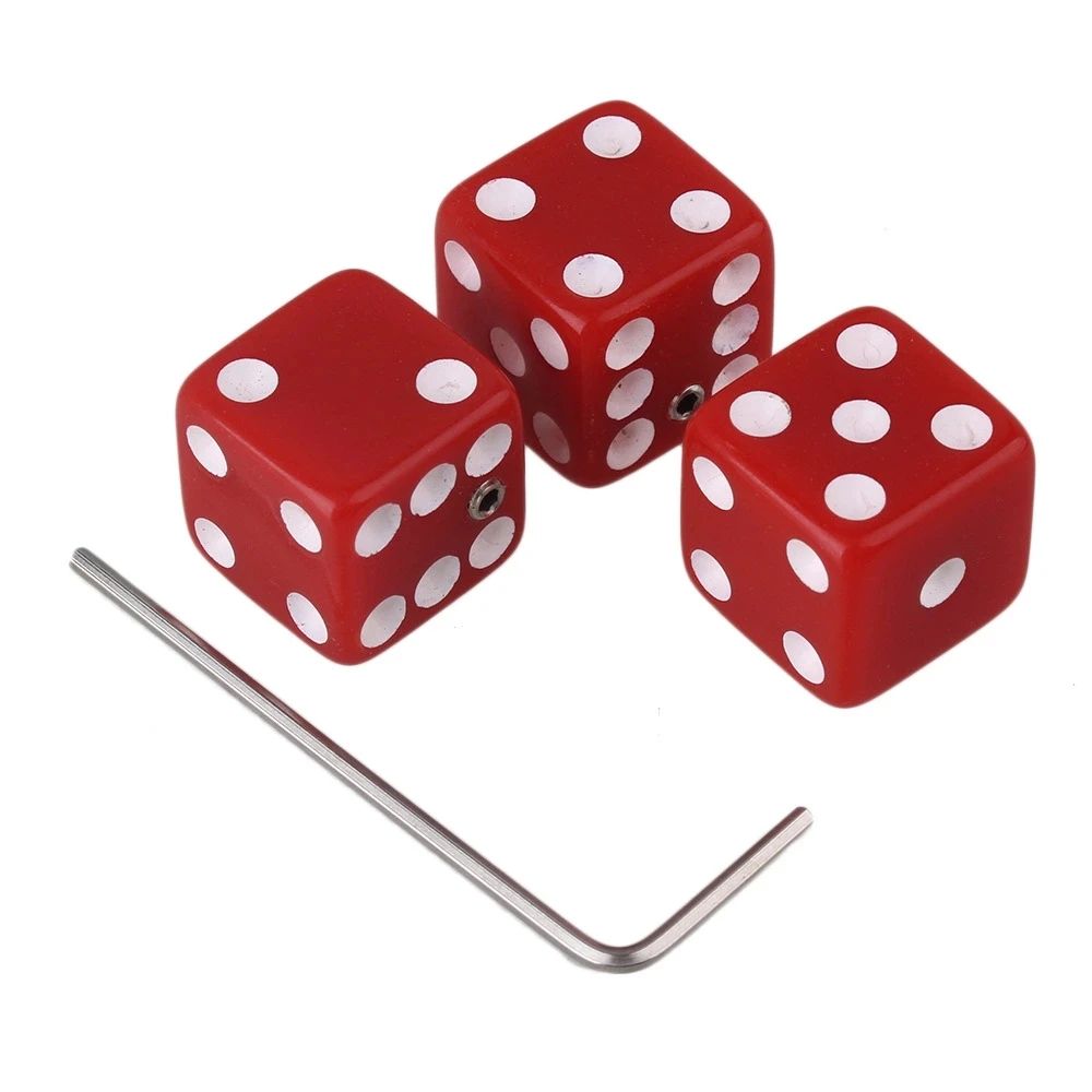 White Plastic Dice Guitar Volume Control Knobs with Wrenches Set of 3