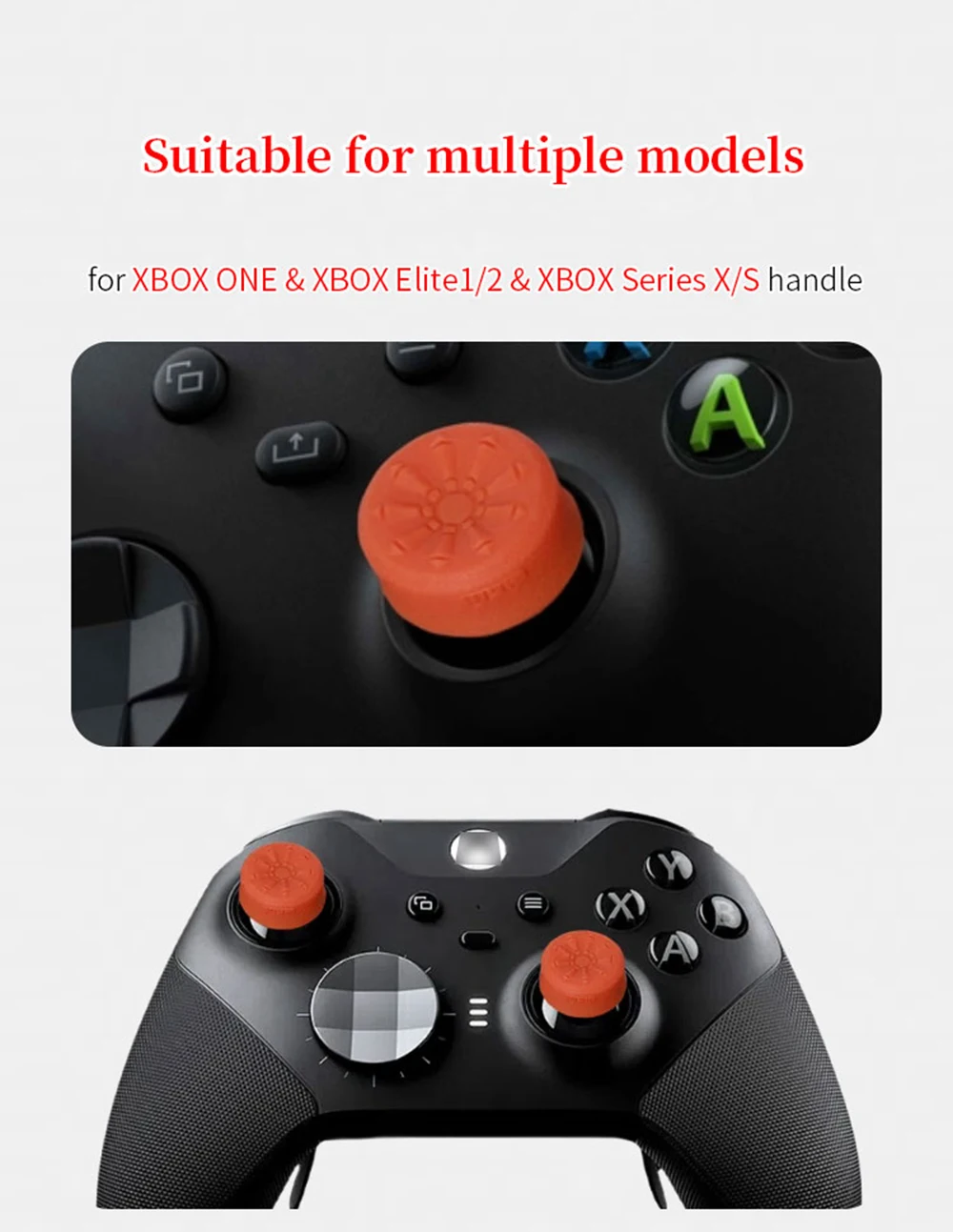 6Pcs Handheld Joystick Silicone Cap for XBOX ONE & Elite 1/2 & Series X/S Game Controller Thumb Grip Set Analog Stick Cap