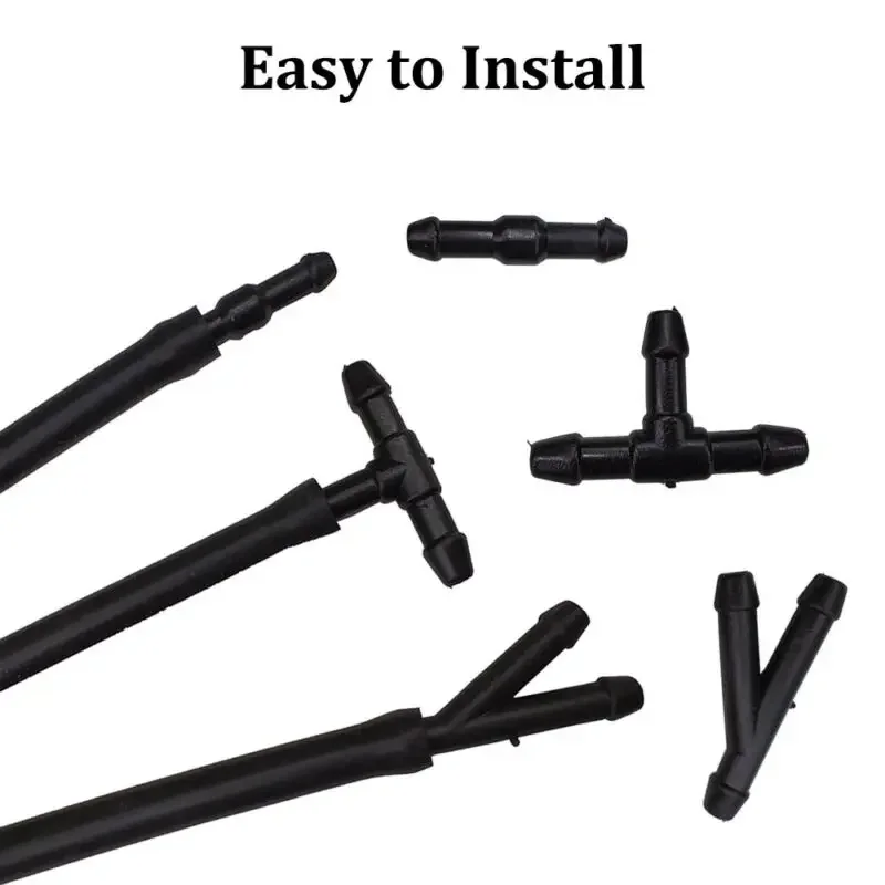 

Splitter Connector Hose T/Y/I Type Universal Washer Water Black Fittings Joiner Pipe Plastic Pump Windscreen Windshield 60pcs