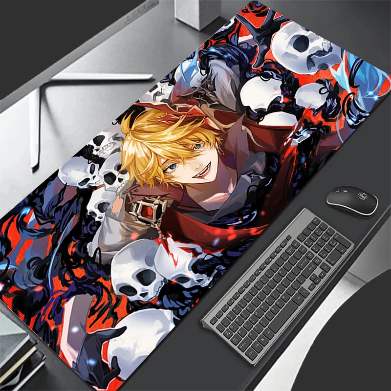 

Genshin Impact Mouse Pad Tartaglia Childe Desk Mat PC Gamer Cabinet Mousepad Anime Gaming Accessories Keyboard Pad Kawaii Carpet