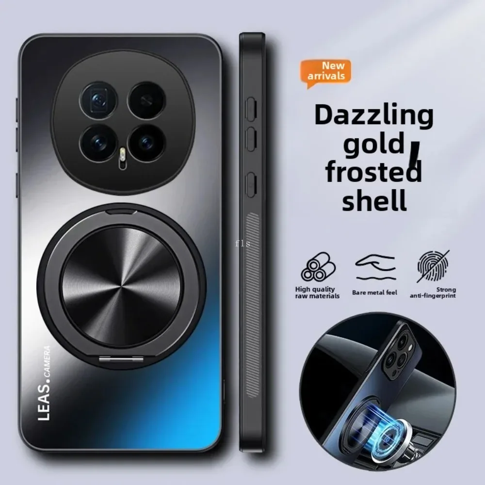 Enhanced Magnetic Ring Stand Frosted Phone Case with Collision Protection