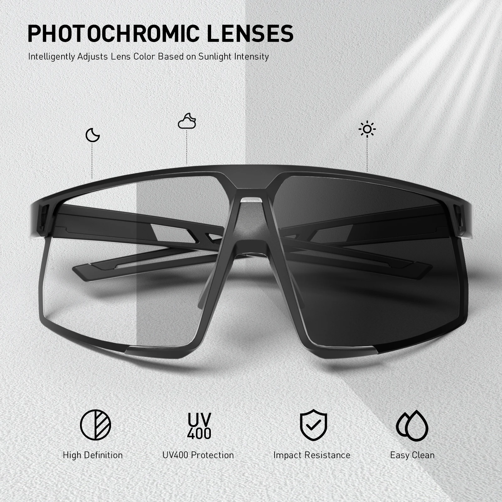 Kapvoe Photochromic Cycling Sunglasses UV400 Bicycle MTB Goggles Road Bike Sunglasses Outdoor Glasses Sports Eyewear Equipment