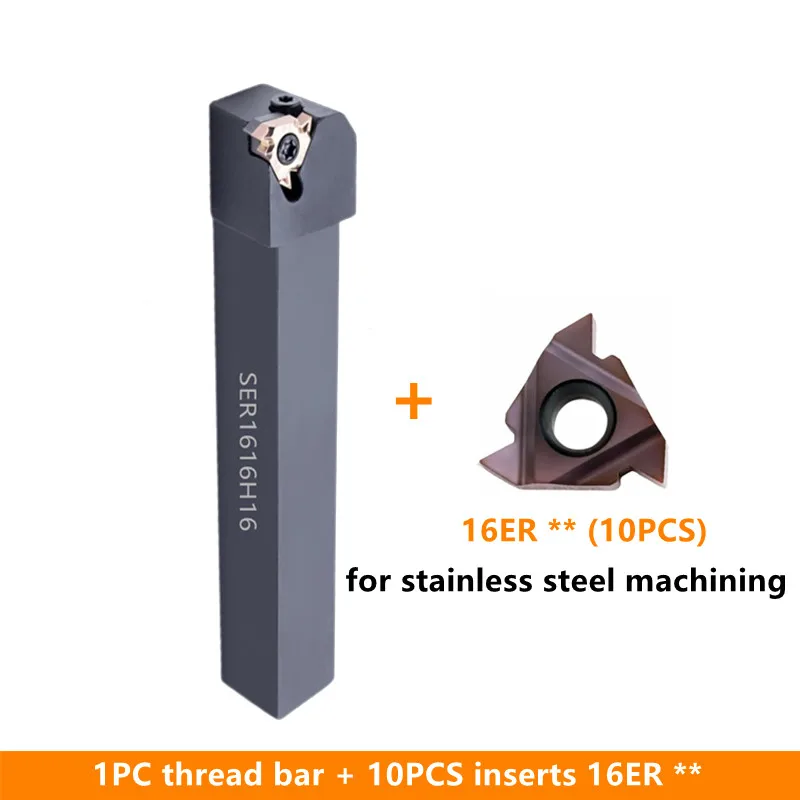 CORIT SER/L External Thread Holder CNC Thread Cutter Bar with Carbide Inserts 16ER Thread Turning Tool SER1212H16 SER2020K16 machine vise Machine Tools & Accessories