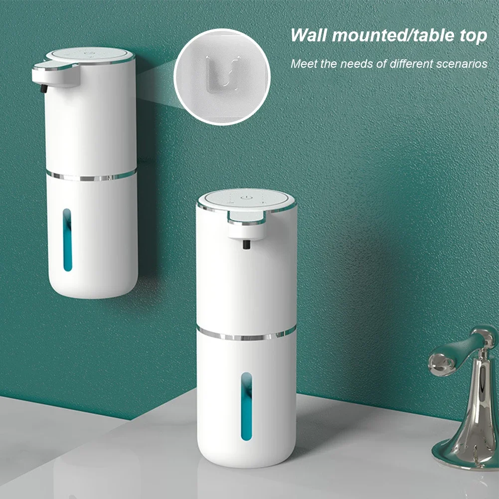 380ML Automatic Foam Soap Dispenser with 4-Level Adjustable Foam Touchless Hand Soap Dispenser Rechargeable for Bathroom Kitchen