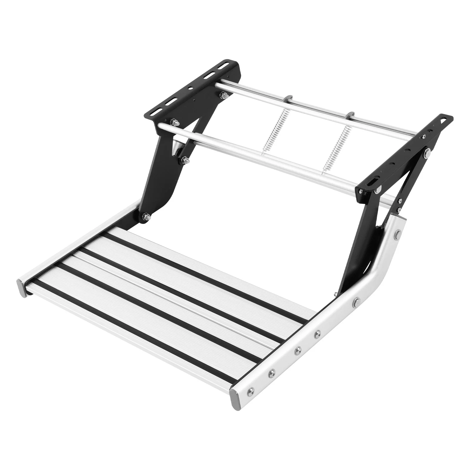 Manuelles, zusammenklappbares Einzelstufen-Stufenleiter-Teleskoppedal aus Aluminiumlegierung, rutschfest, für Wohnmobil, Wohnmobil, Wohnmobil, Wohnwagen, Reiseanhänger – Detail 10
