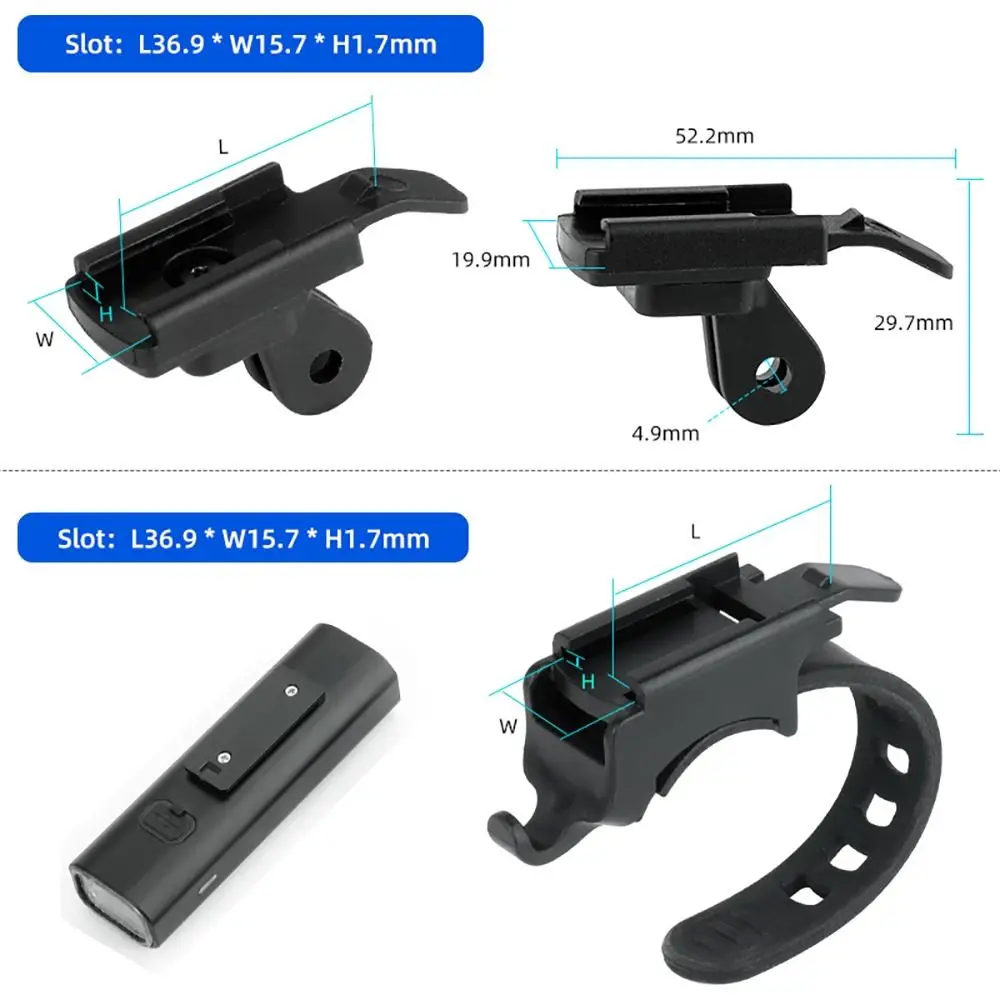 Goproインターフェイス用自転車ライトスタンド,LEDランプ