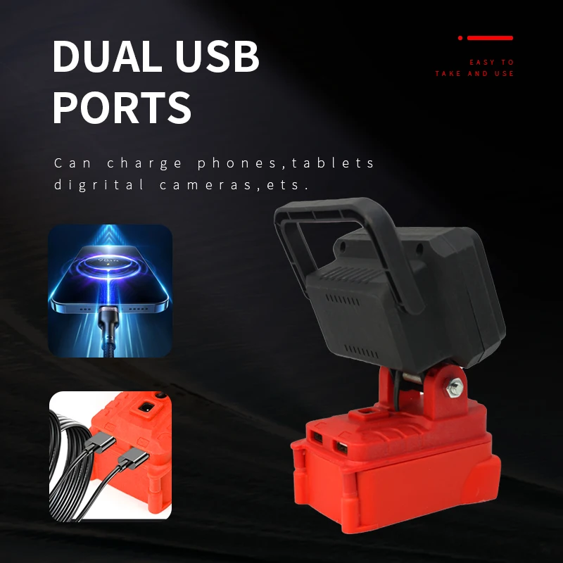 LED Light Fit Milwaukee Battery M18 Portable Spotlight Cordless Outdoor Work Fishing