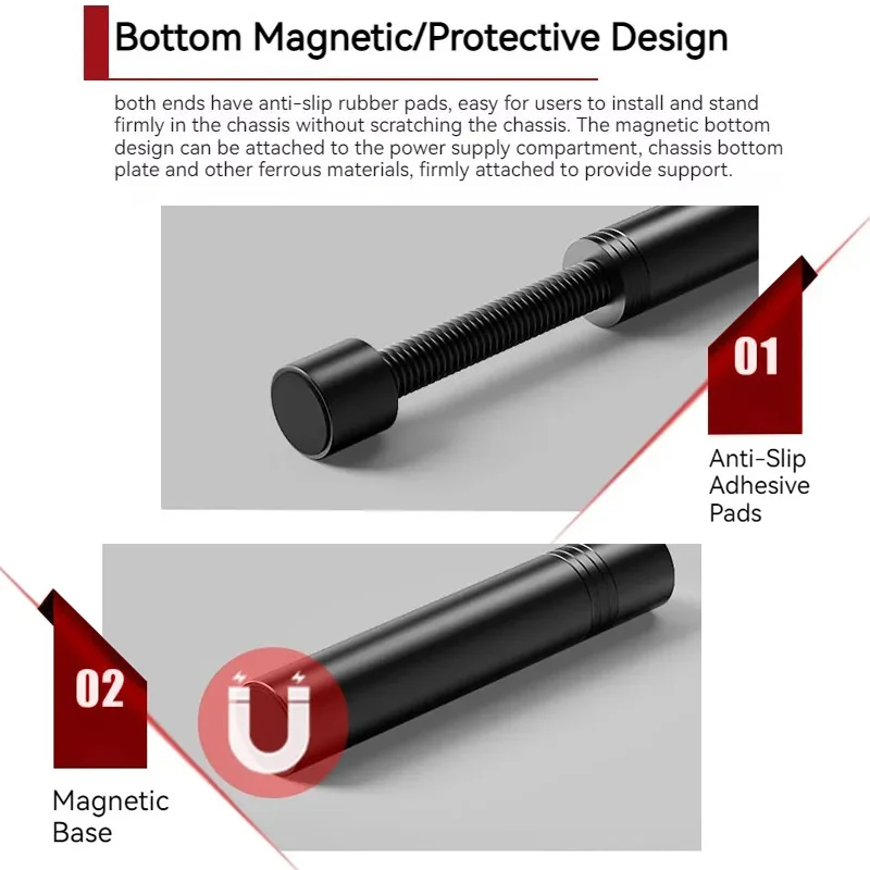 Premium Graphics Card Holder - Vertical Telescopic Rotating Stand with Magnetic Aluminum Alloy Support