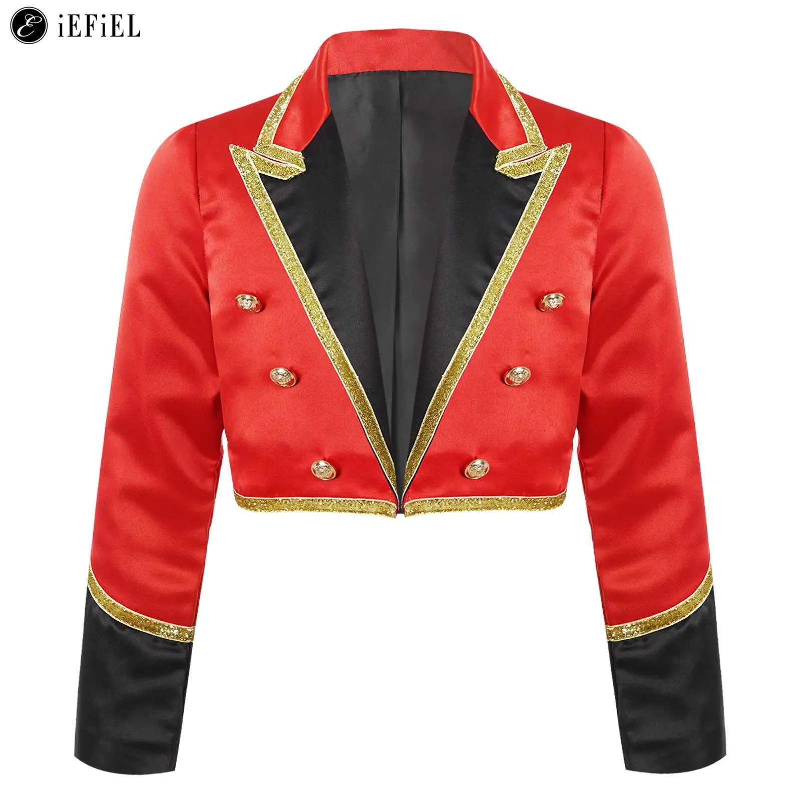 

Kids Girls Circus Ringmaster Lion Tame Uniforms Halloween Carnival Cosplay Party Magic Show Stage Performance Coat Jacket