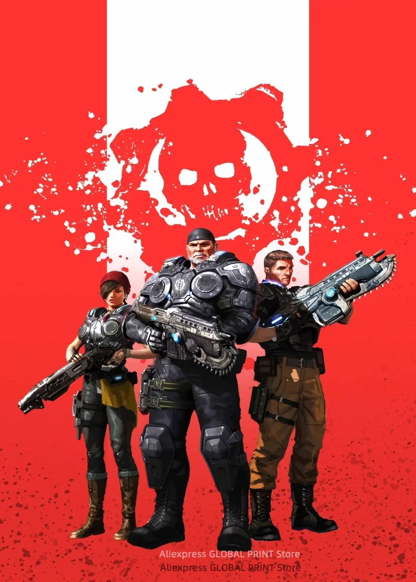 thumbnail image 1 of Póster de Gears Of War, pósteres y grabados de lienzo del juego, lienzos, pinturas, decoración del hogar, 1 of 5