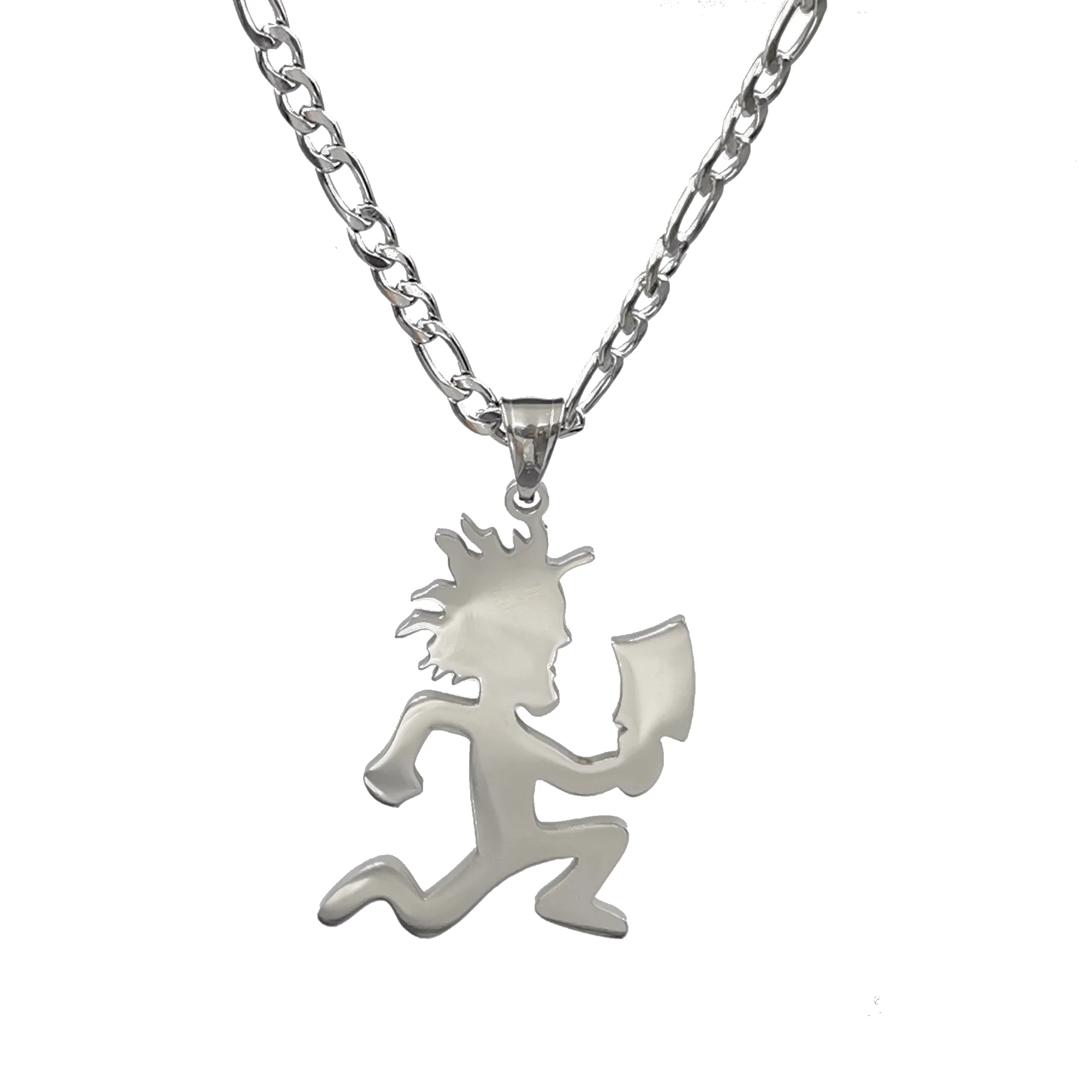 24inch Large 2''Jugallo Hatchetman Necklace Stainless Steel Hatchetman Pendant Charm High Polished Choose Chain 6