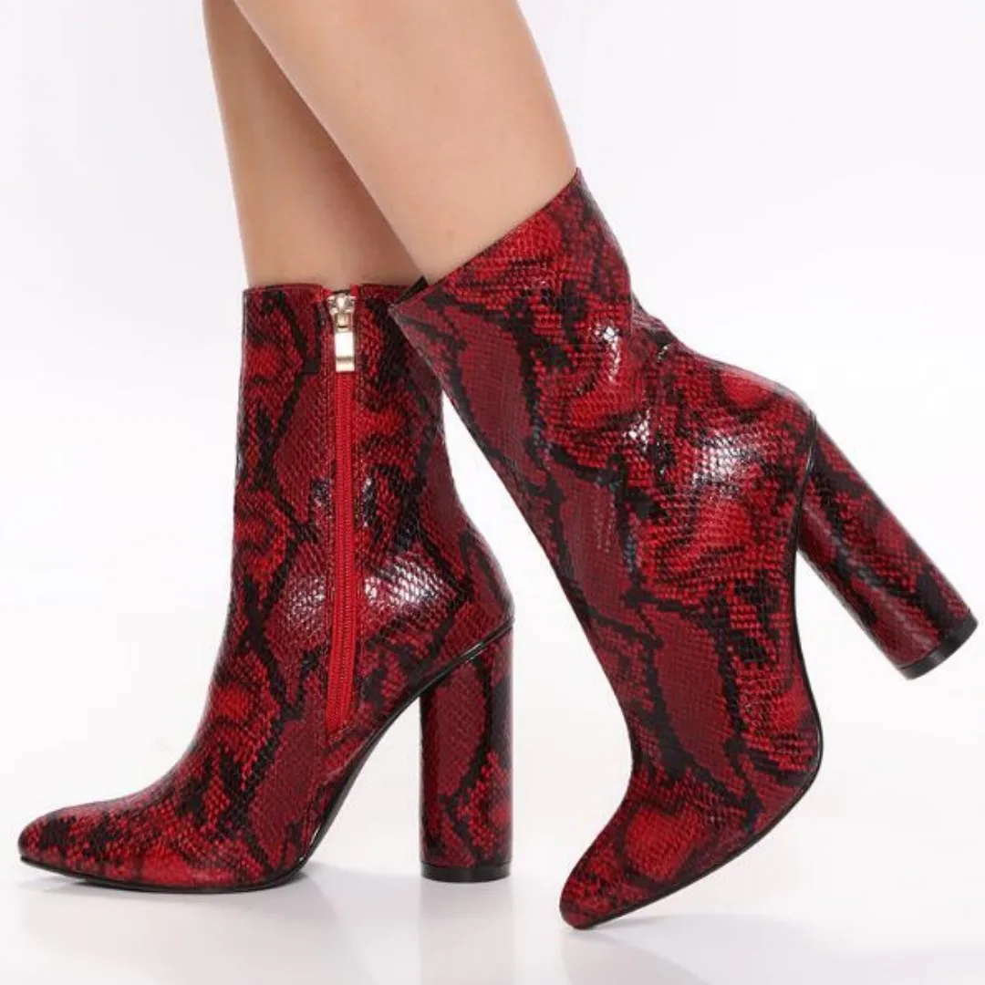 

SHOFOO shoes Sexy women's high-heeled boots. About 11 cm high heel. Ankle boots. Round toe shoes. Fashion show banquet shoes.