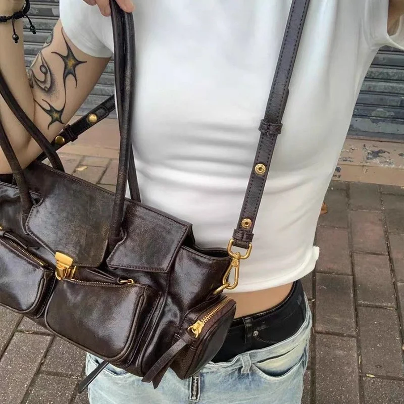 Top Handle Handbag Satchel Bag PU Leather Hoboes Toted Handbag Trendy Shoulder Bag