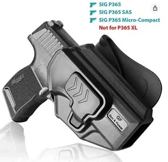 Holster Fit Sig P365/P365 SAS (Not suitable P365 X/XL/Macro),Right hand,Outside Waistband Carry Belt Plastic Polymer Holder Case 2