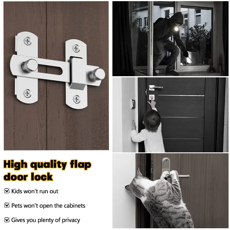 Flip Latch Gate Latches Safety Door Bolt Latch Lock Stainless Steel Garden Bathroom Gate Latches Heavy Garage Door Locks door latch door lock latch