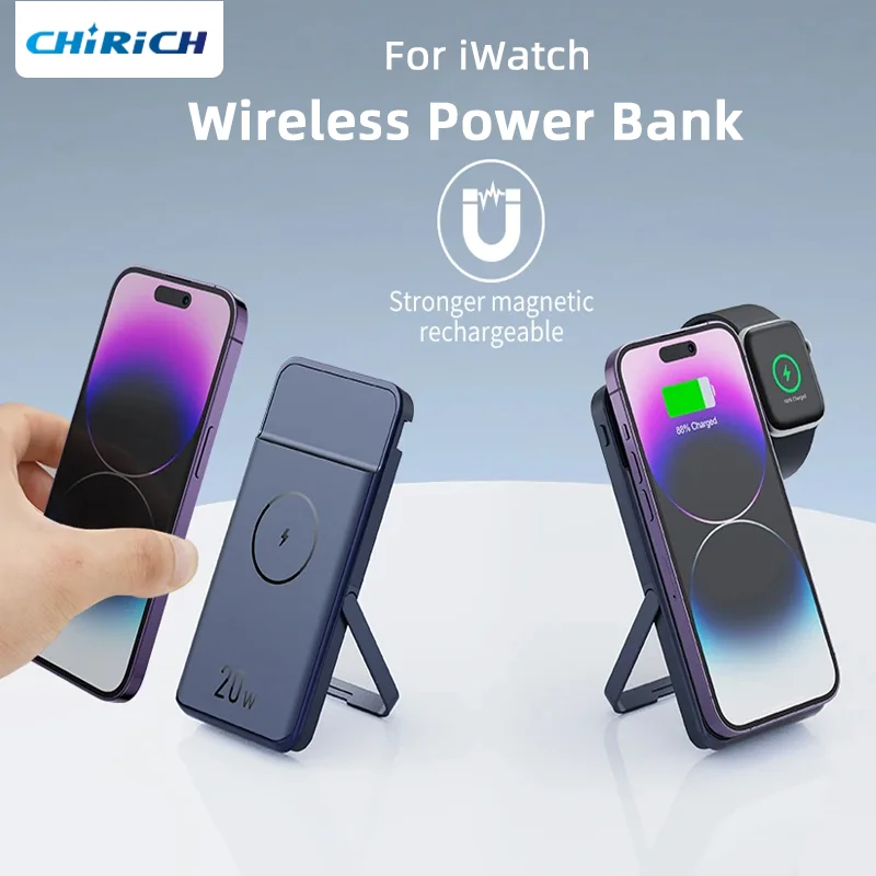 

3in1 Magnetic Wireless 10000mAh Power Bank Portable Fast Charging Station External Spare Battery For iPhone Apple Watch