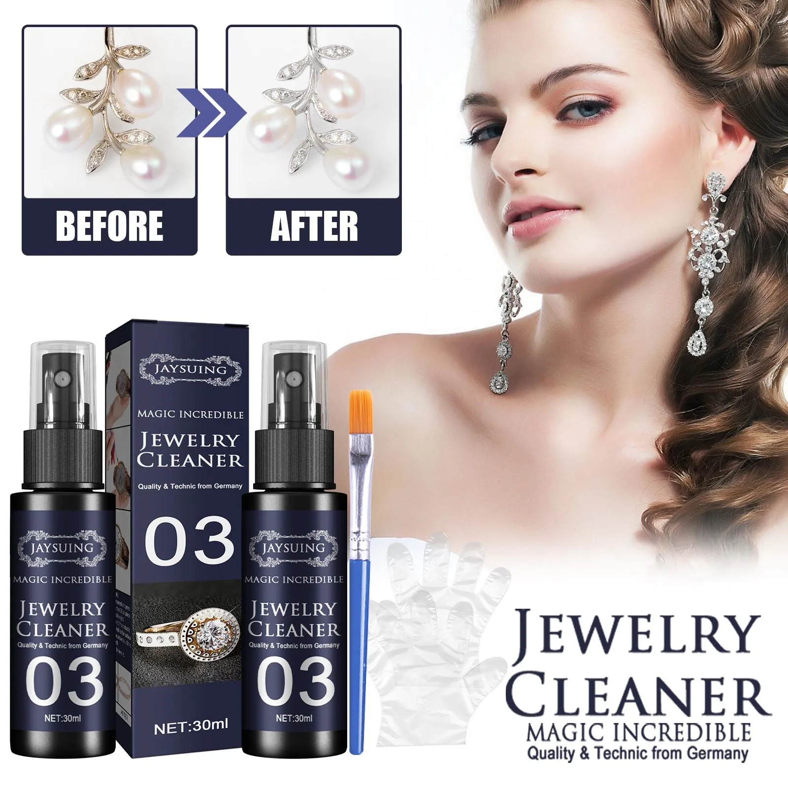 

30ml Jewelry Cleaner Solution Diamond Silver Gold Jewelry Cleaning Spray Rust Remover Rust Household Maintenance Cleaning Spray