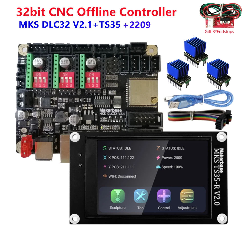 MKS DLC 32 grbl cnc TS35 offline display laser marking controller 32