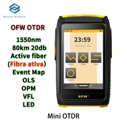 OFW MiNi OTDR Active Fiber Testing Optical Fiber Reflectometer 1550nm 20dB Event Map OPM VFL OLS For 80km Fiber Ethernet tester