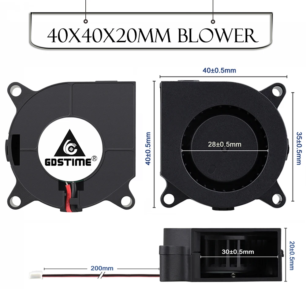 de impressora 3D, 30mm, 40mm, 50mm, DC 5V, 12V, 24V, 5015