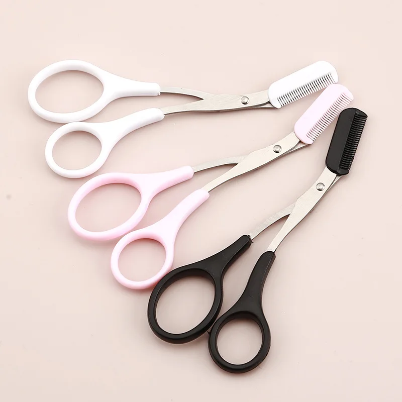 MB Eyebrow Trimmer Scissor with Comb Facial Eyelash Hair Removal Grooming Shaping Eyebrow Shaver Cosmetic Makeup Accessories
